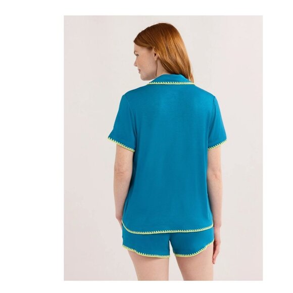 NWT Women’s Short Sleeve Notch Pajama Set – Size XS (0-2) - Picture 2 of 5